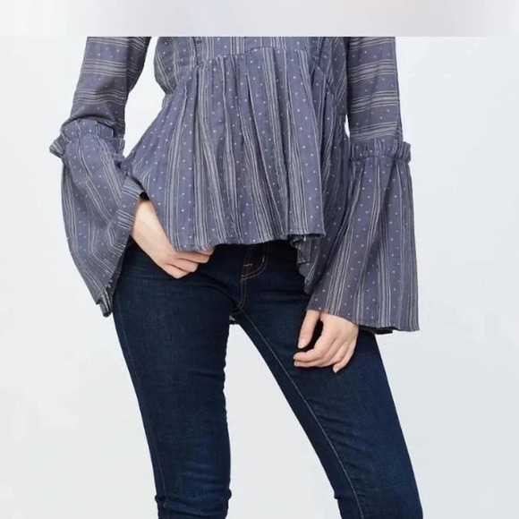 RD+KoKo Anthropologie Dobby Top Women's Babydoll Bohemian Blouse - Picture 3 of 11